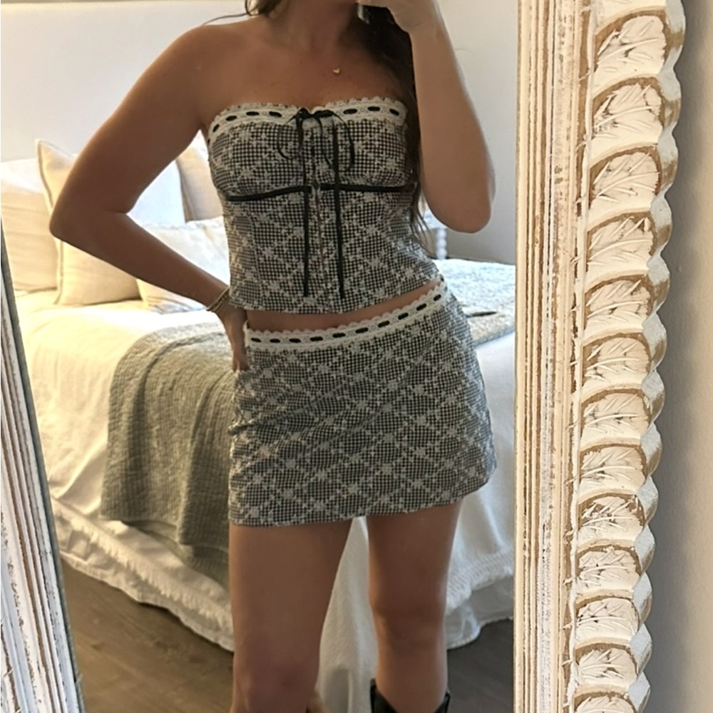 Princess Polly Black and White Checkered Set
